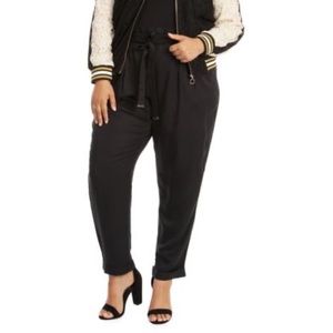 Dex Black tencel loose paper bag pants Size 2X